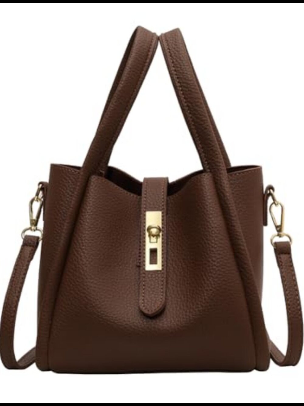 Faux Leather Bucket Bag Crossbody Purse Small Handbag Vintage Shoulder Bag